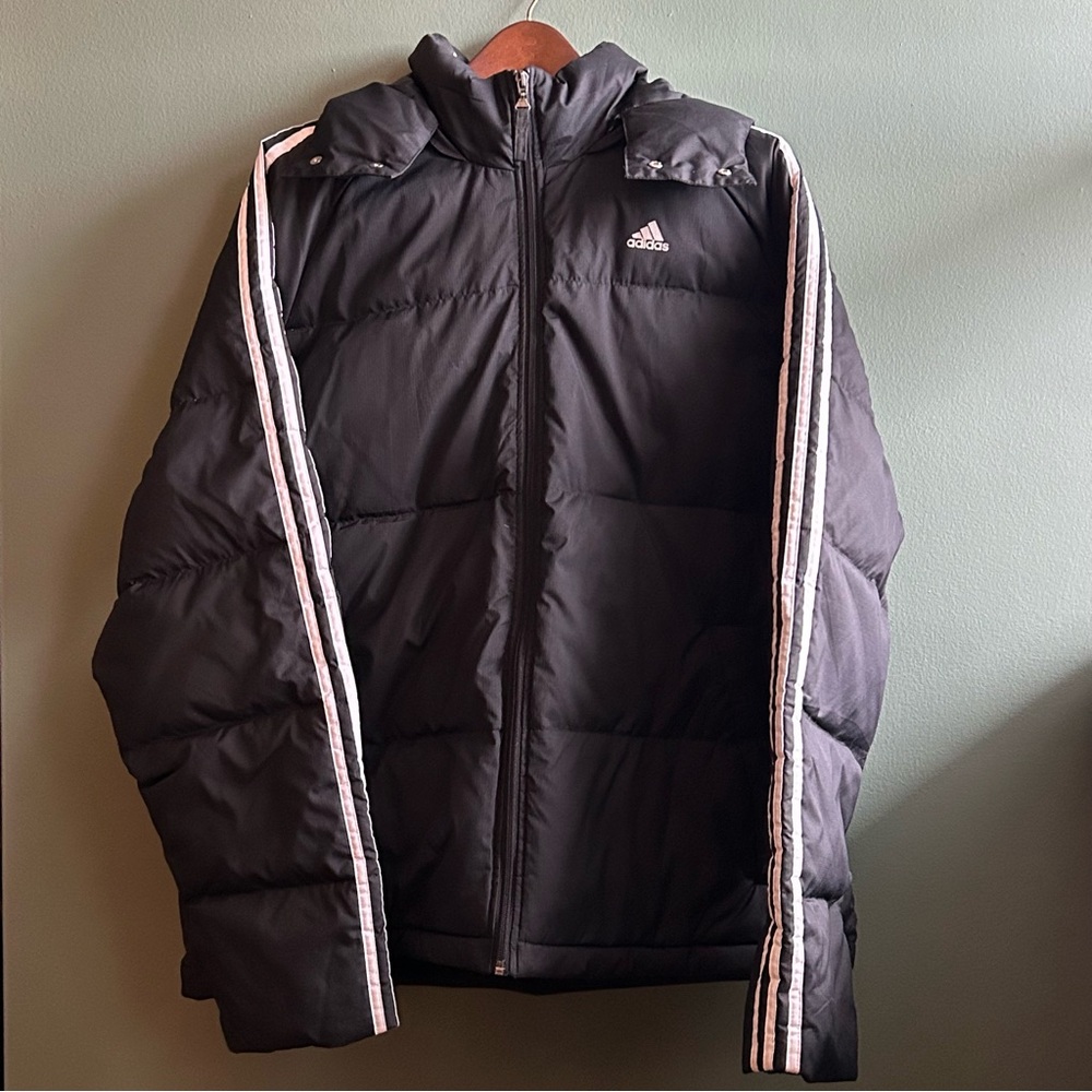 Adidas | Men's Black Winter Puffer Jacket with Hood